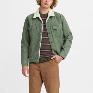 LEVI’S GREEN SHERPA TRUCKER JACKET